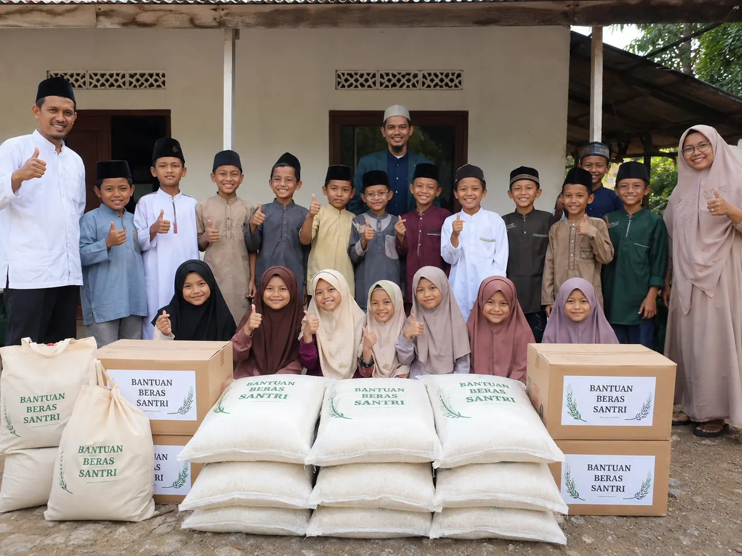 Alhamdulillah, Beras untuk Santri Yatim dan Dhuafa Telah Tersalurkan